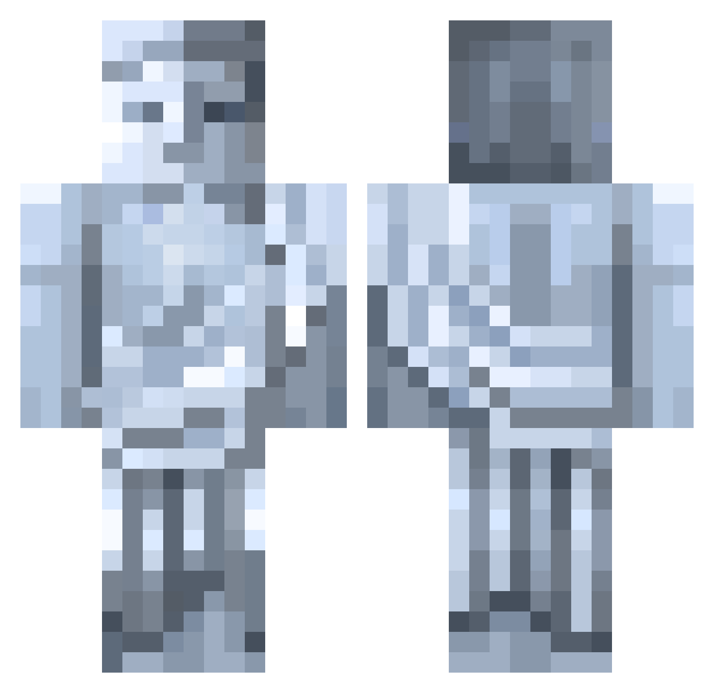 Coverall Minecraft skin, front and back view