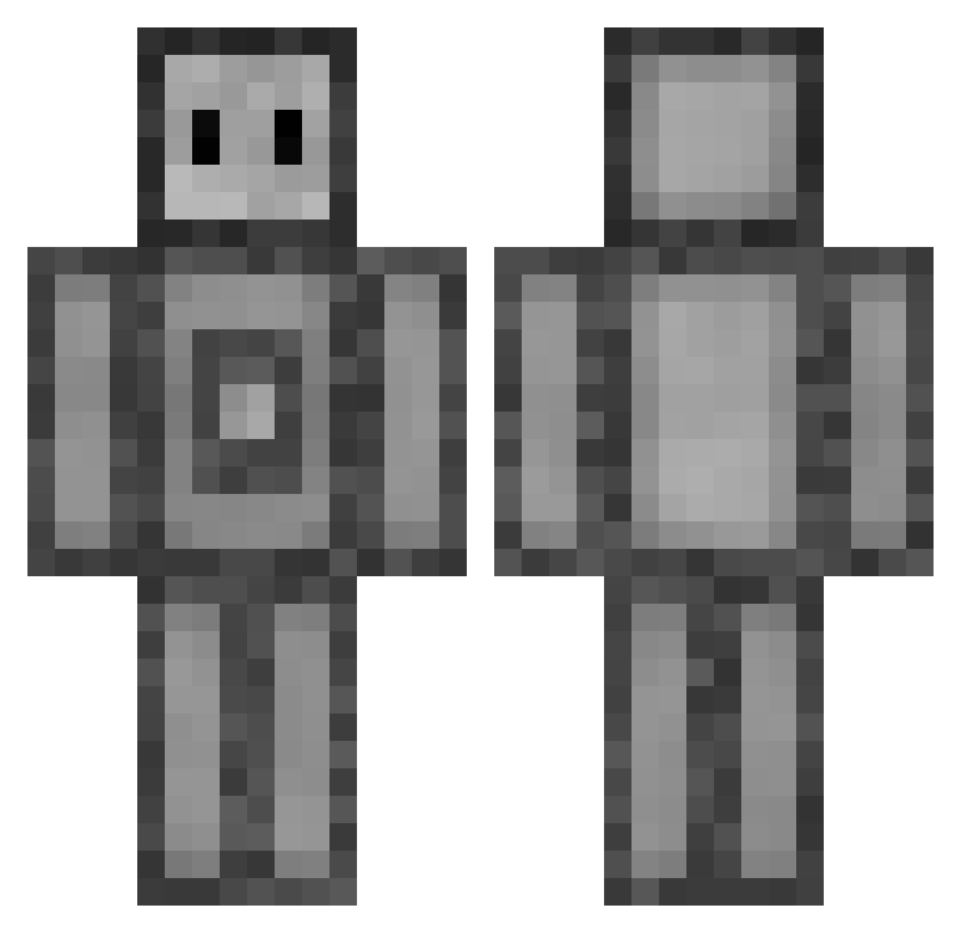 clickapedia Minecraft skin, front and back view