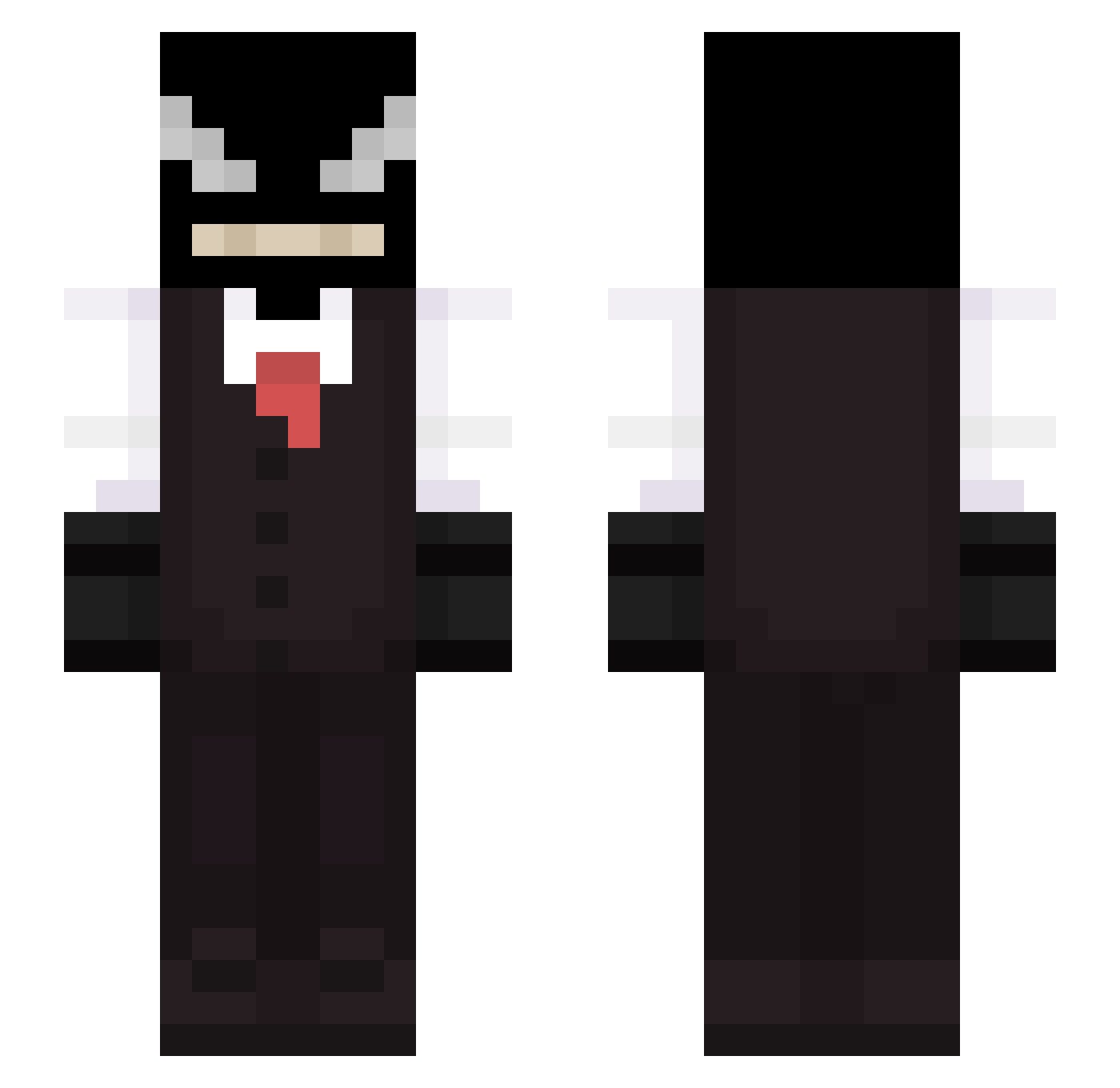 Ishidu Minecraft skin, front and back view