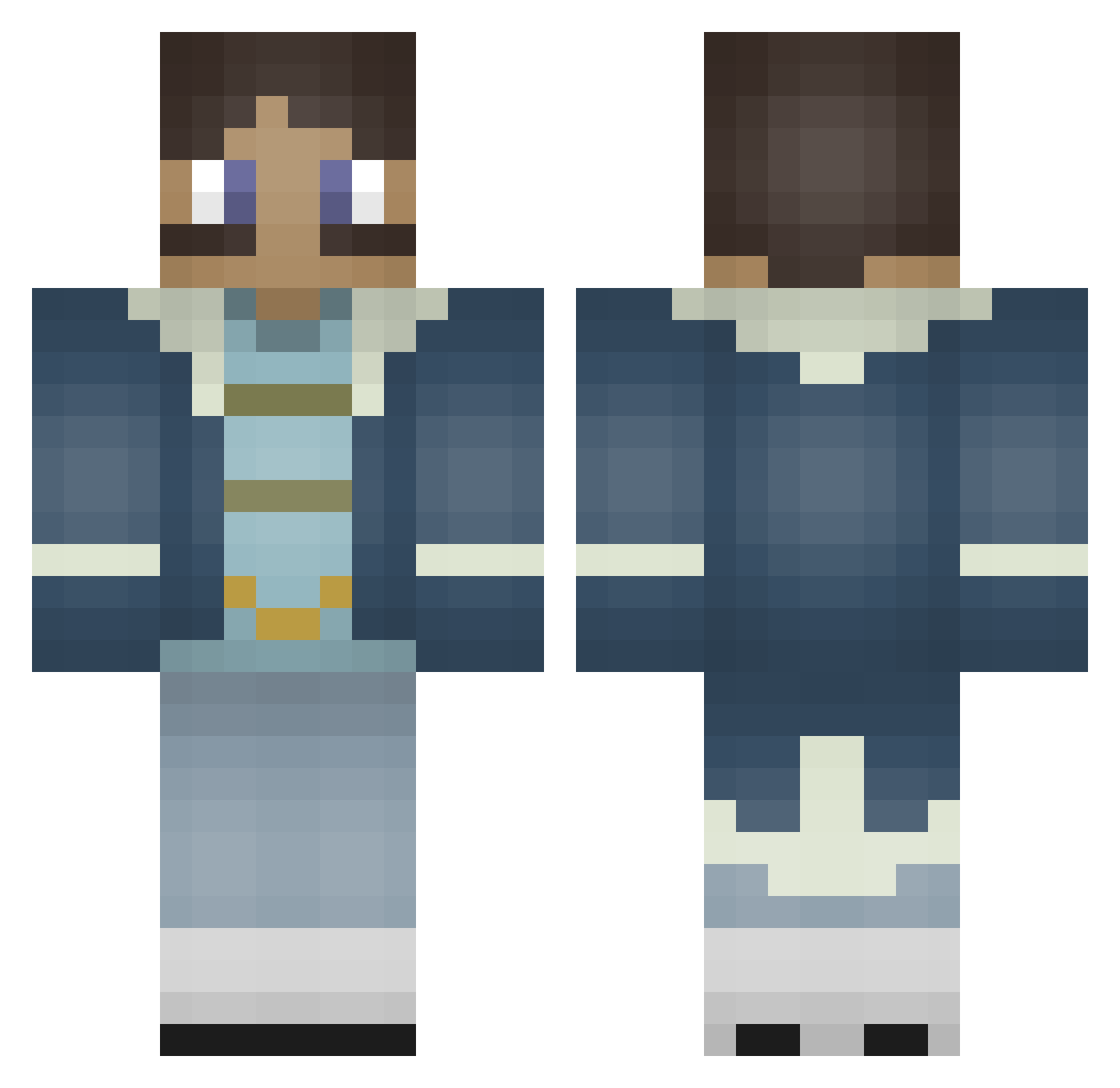 Pr4vate Minecraft skin, front and back view