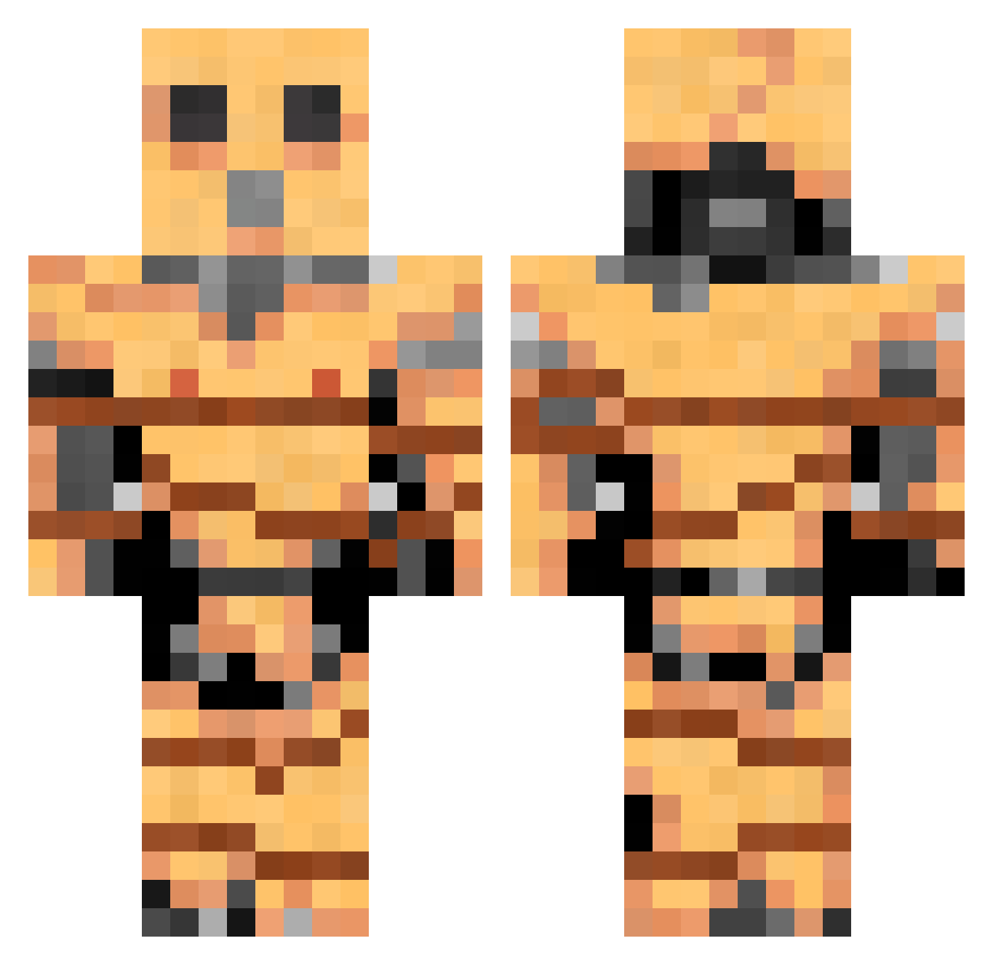 skin_bandit Minecraft skin, front and back view