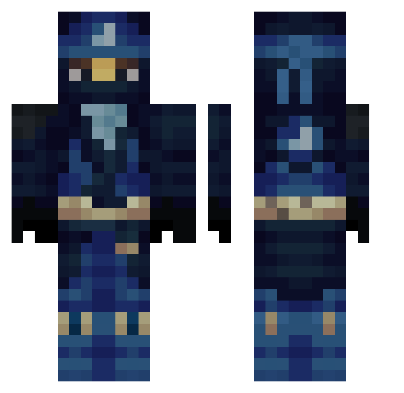Tvlh Minecraft skin, front and back view