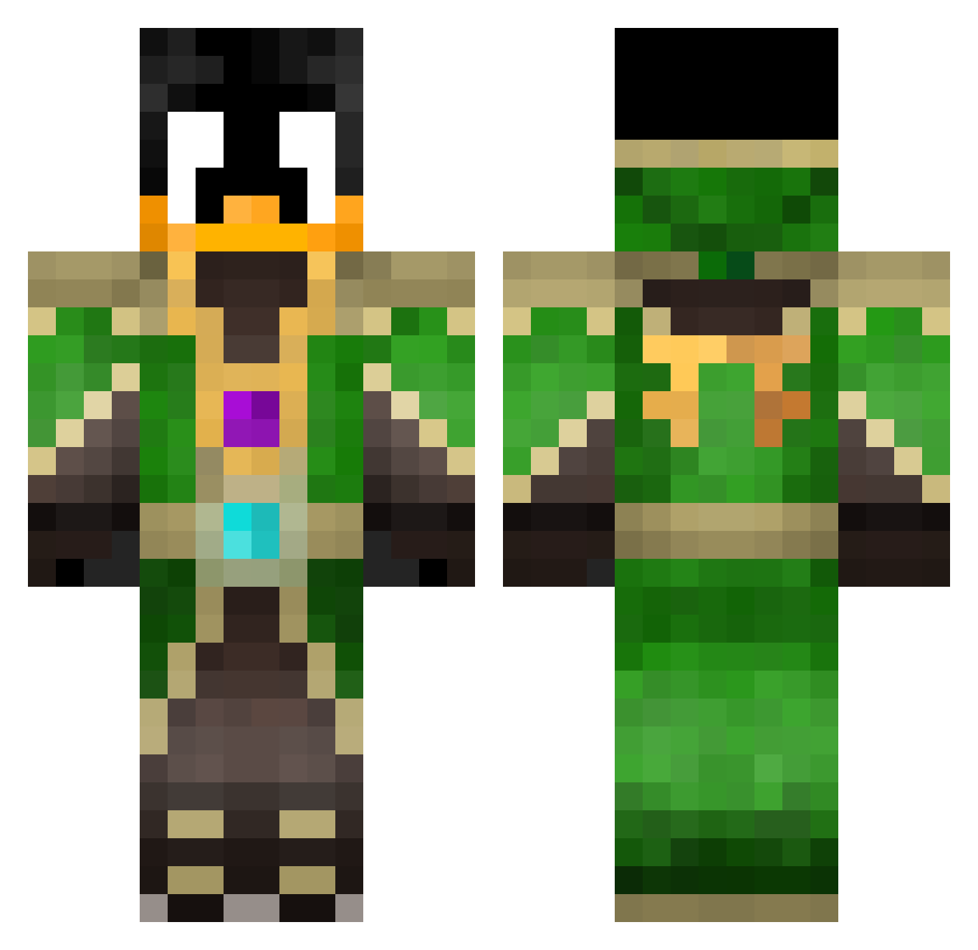 oTexugod Minecraft skin, front and back view