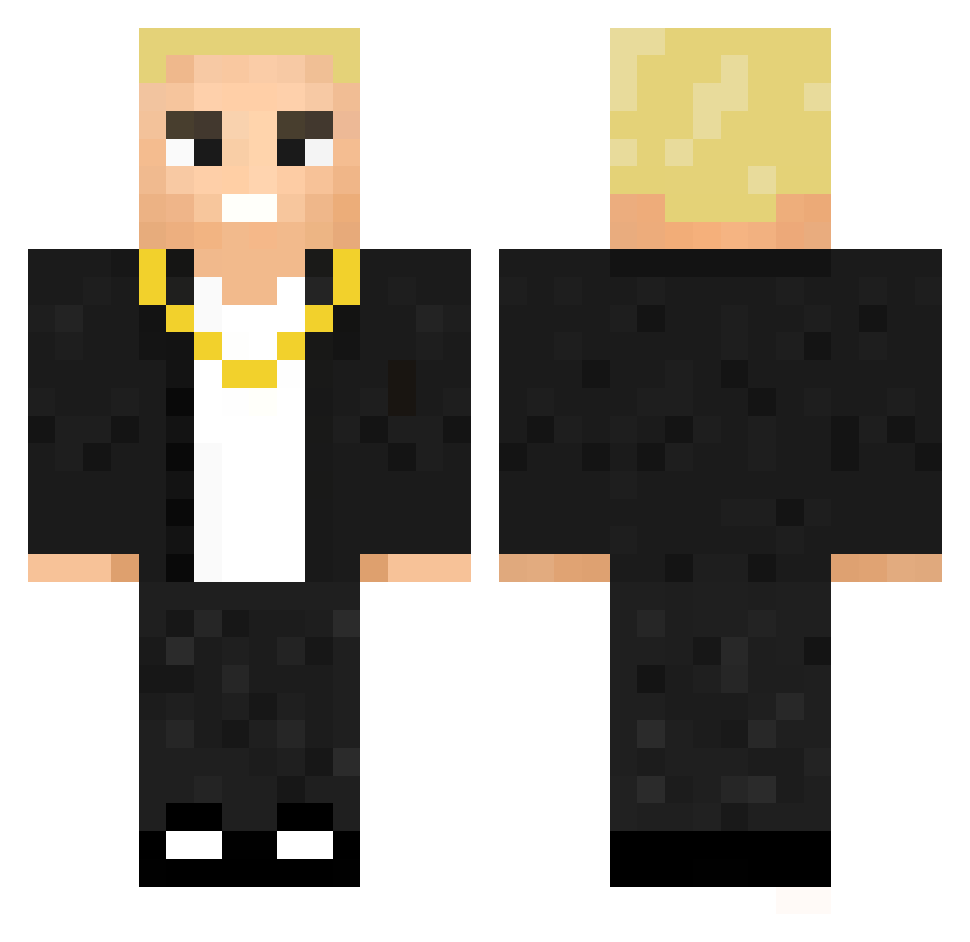 Simuun Minecraft skin, front and back view