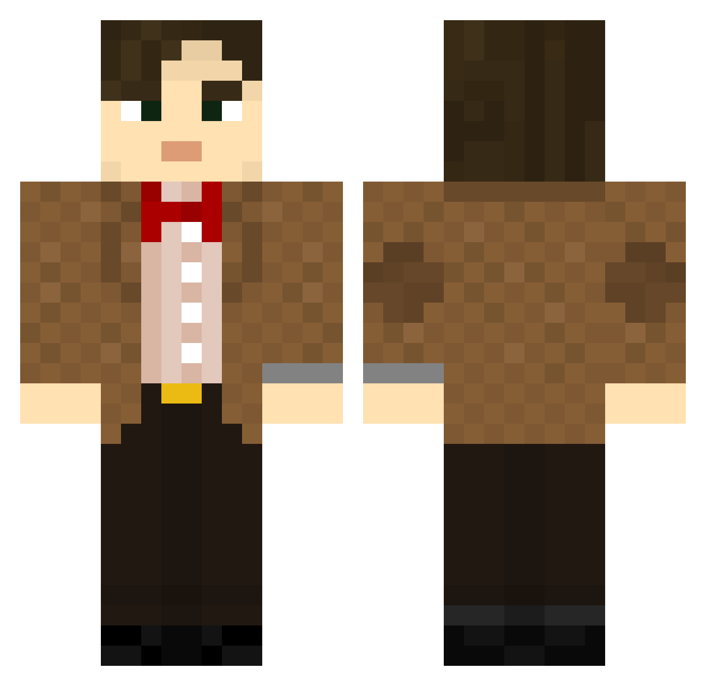 MostlyHarmless76 Minecraft skin, front and back view