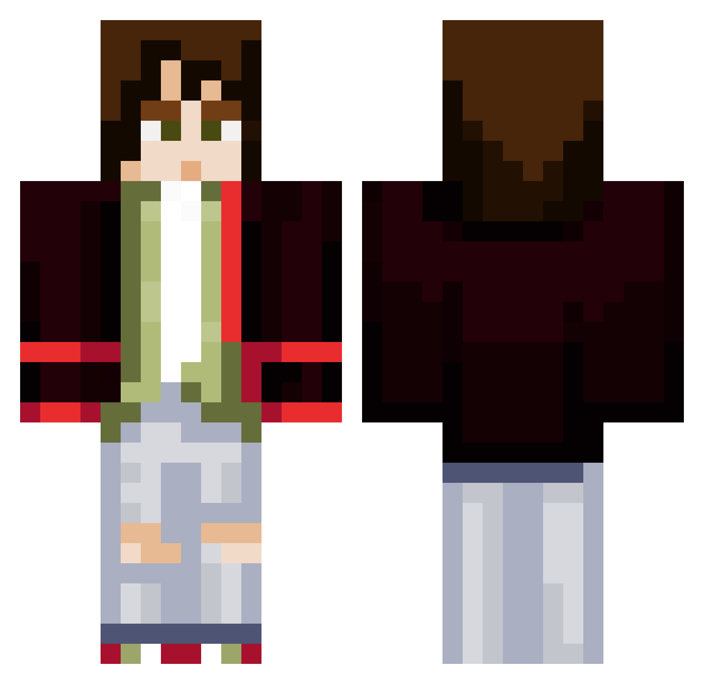 Nshepherd Minecraft skin, front and back view