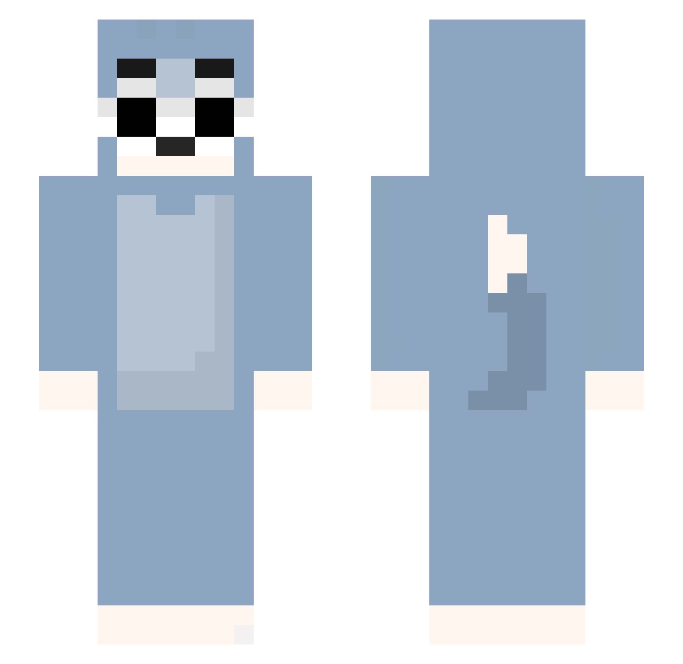 2ltc Minecraft skin, front and back view
