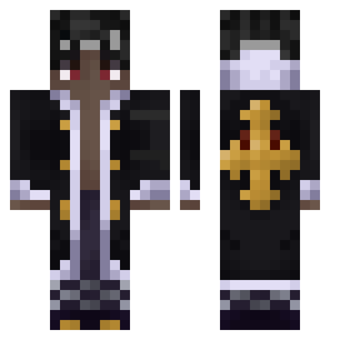 d1vd Minecraft skin, front and back view