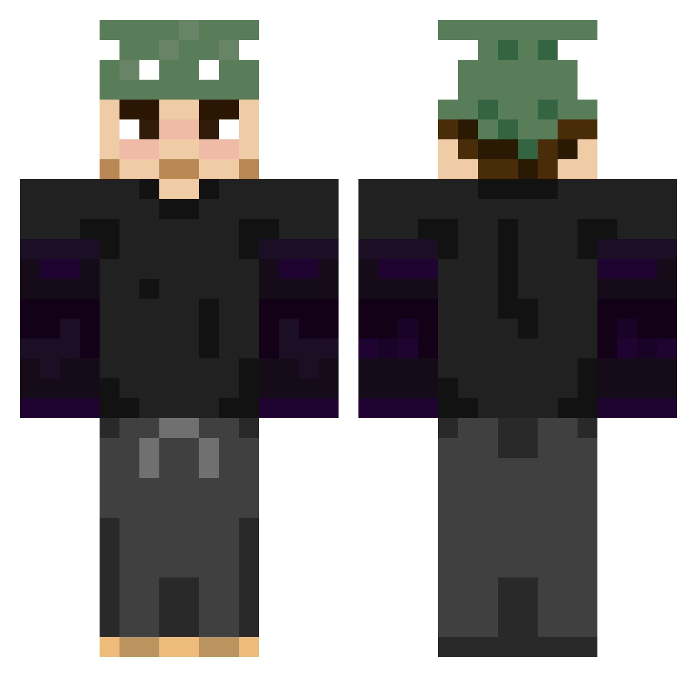 CatsWithGuns Minecraft skin, front and back view