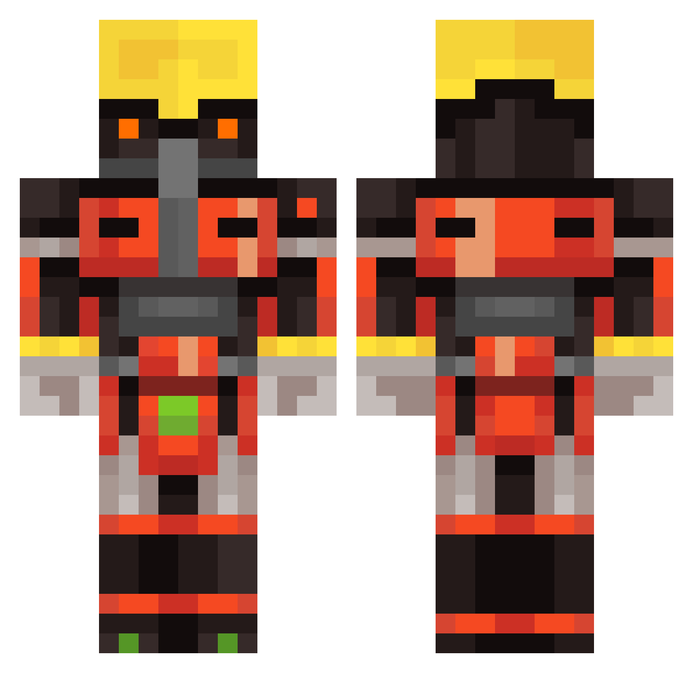 ToastLad26 Minecraft skin, front and back view
