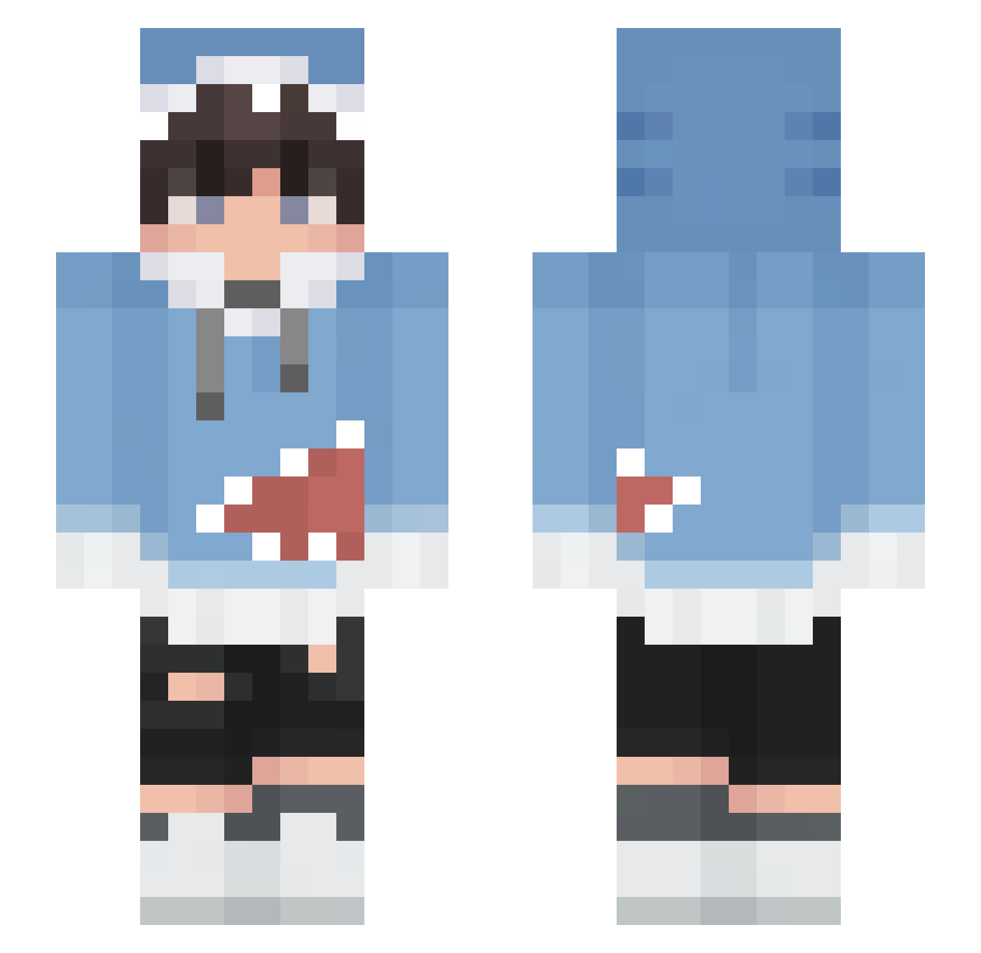 Tiburoncinoo Minecraft skin, front and back view