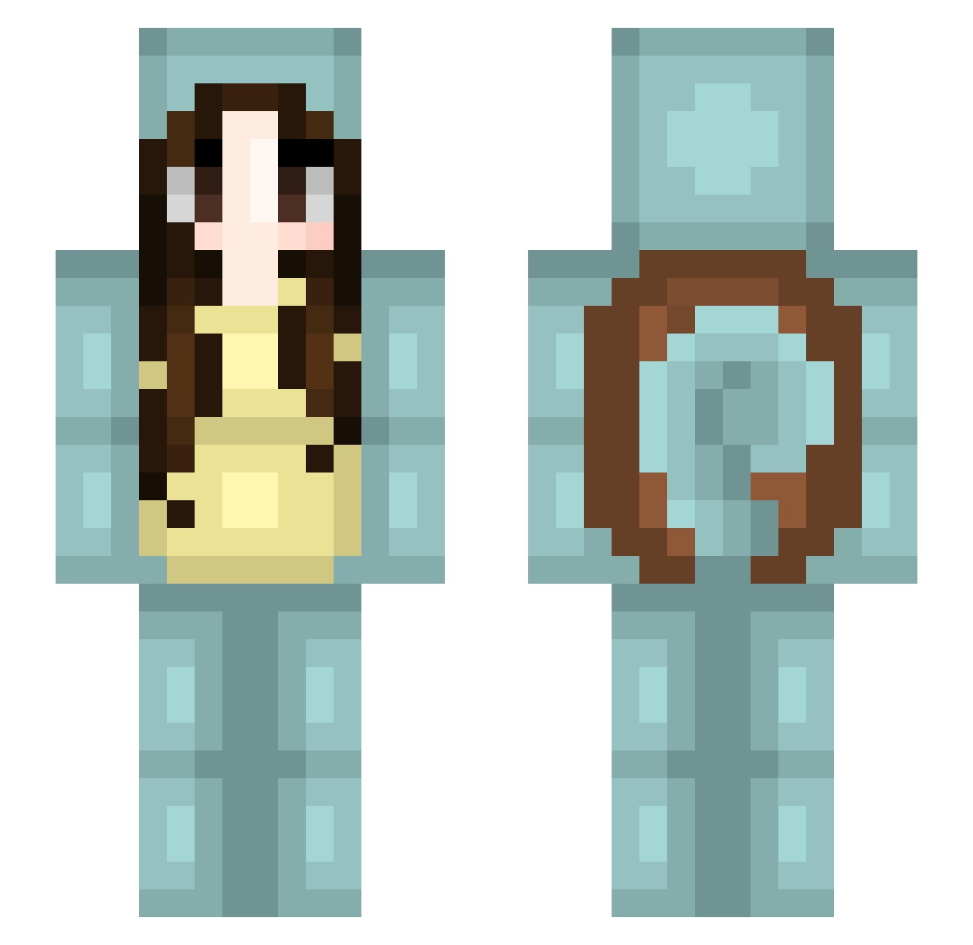 Auria Minecraft skin, front and back view