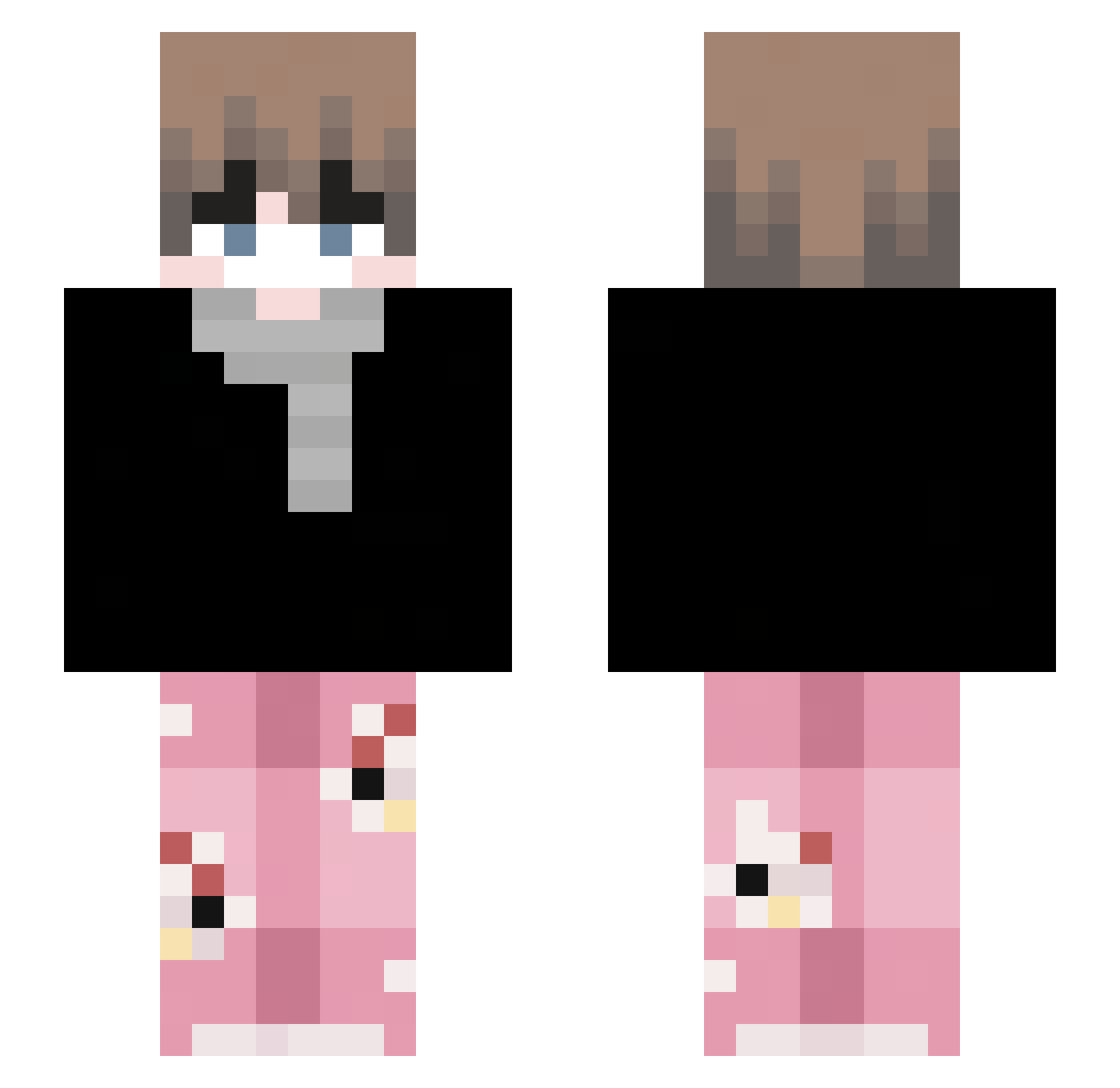 Historiiaa Minecraft skin, front and back view