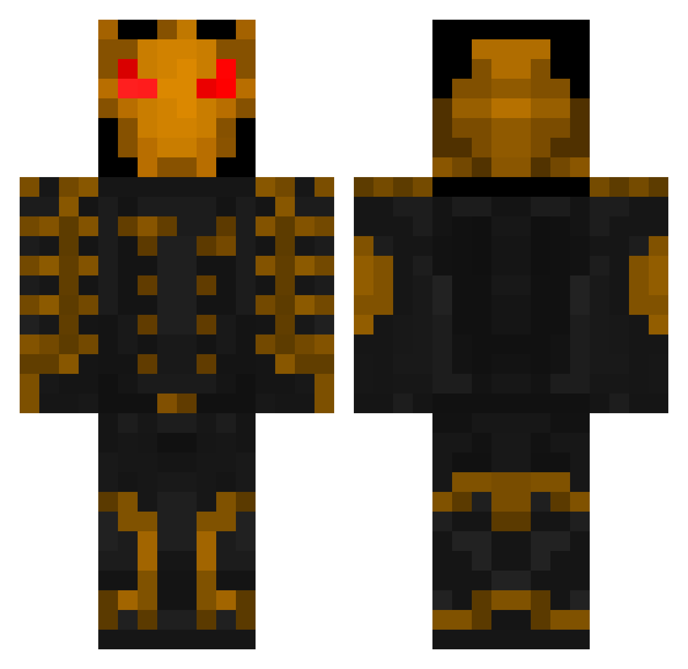 SlayerVVV Minecraft skin, front and back view
