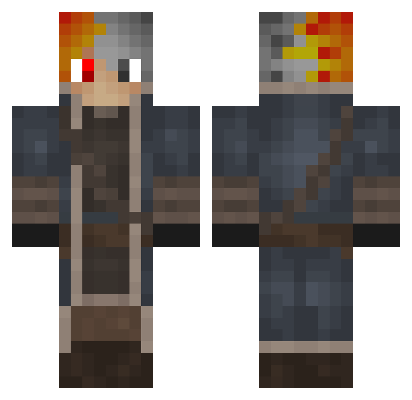 EmperorQ17 Minecraft skin, front and back view