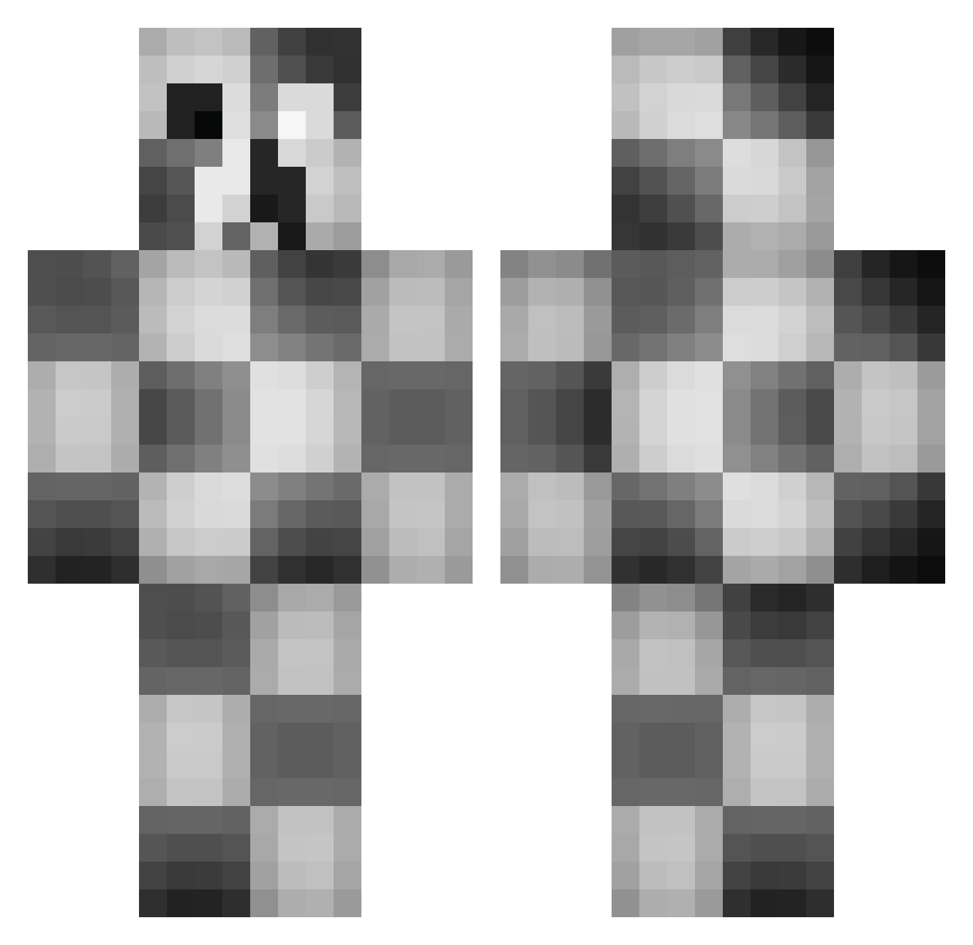 TheRogueofDeath Minecraft skin, front and back view