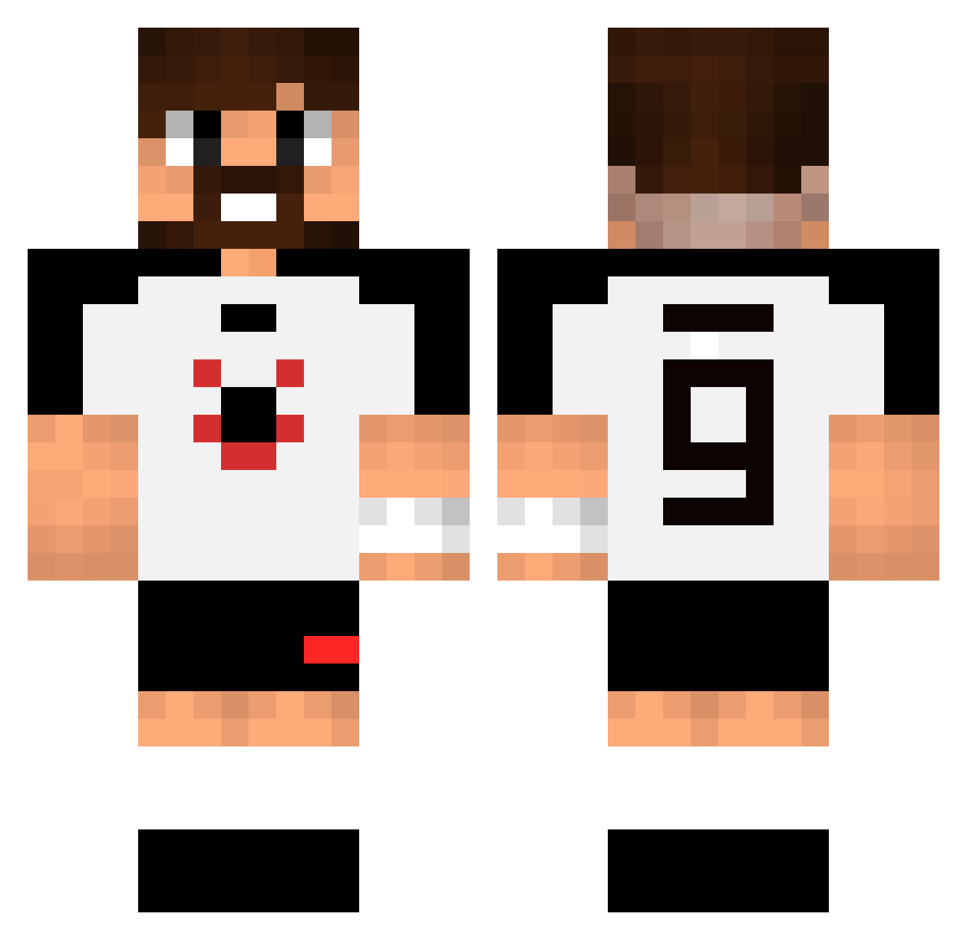 ozneroool Minecraft skin, front and back view