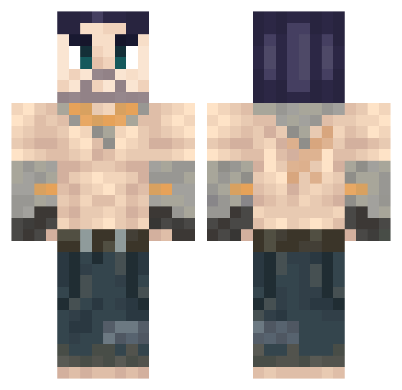 Barapla Minecraft skin, front and back view