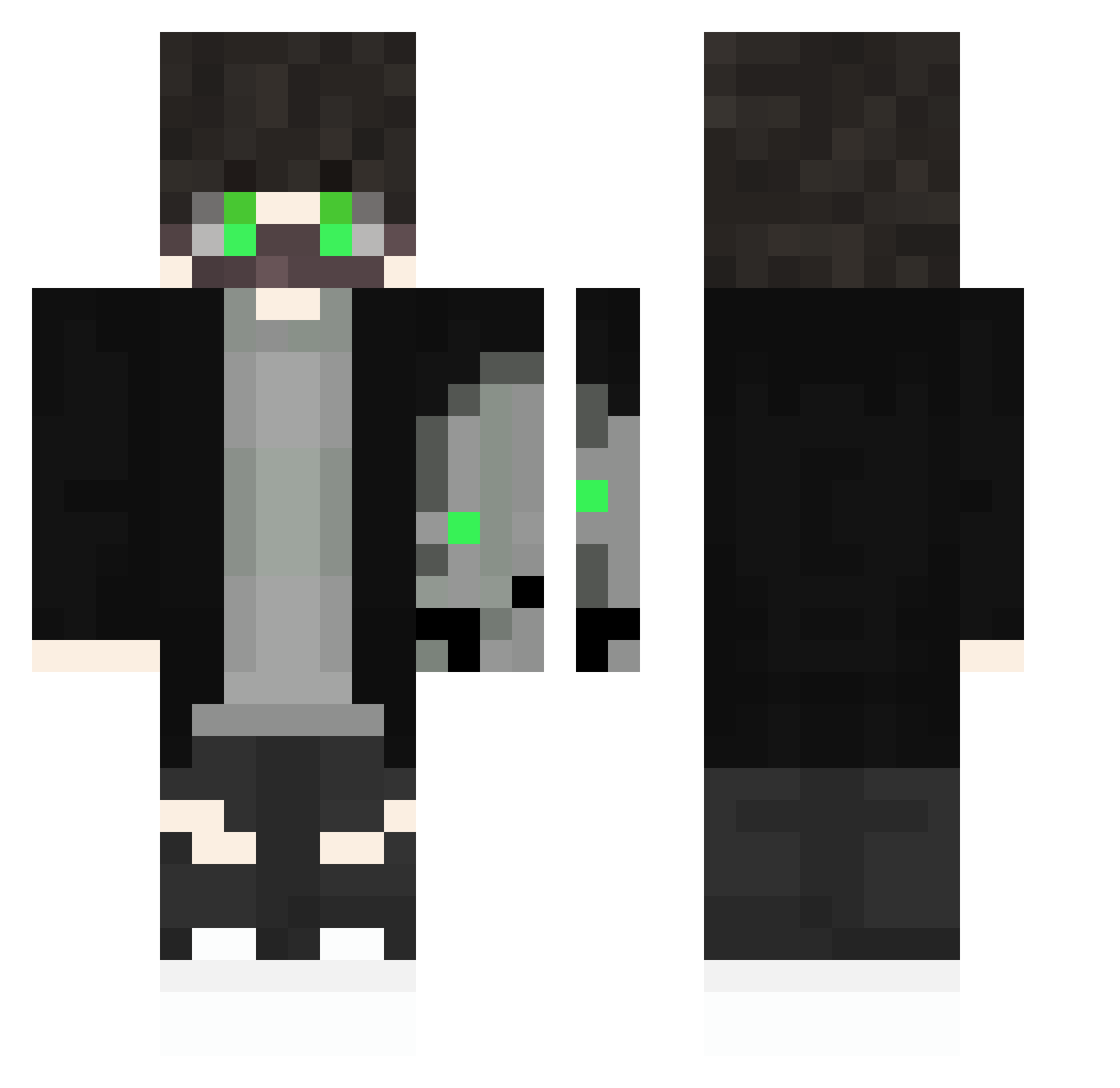 Ouxhan Minecraft skin, front and back view
