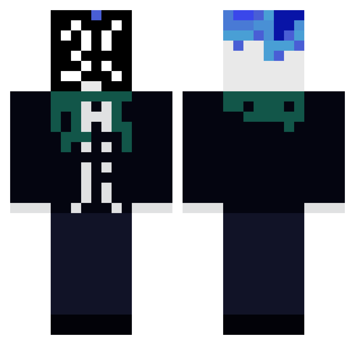 sSmXx Minecraft skin, front and back view