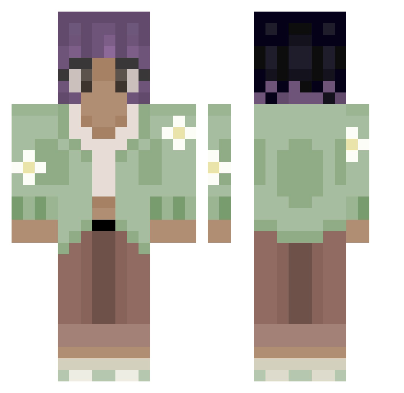 freshconcrete Minecraft skin, front and back view