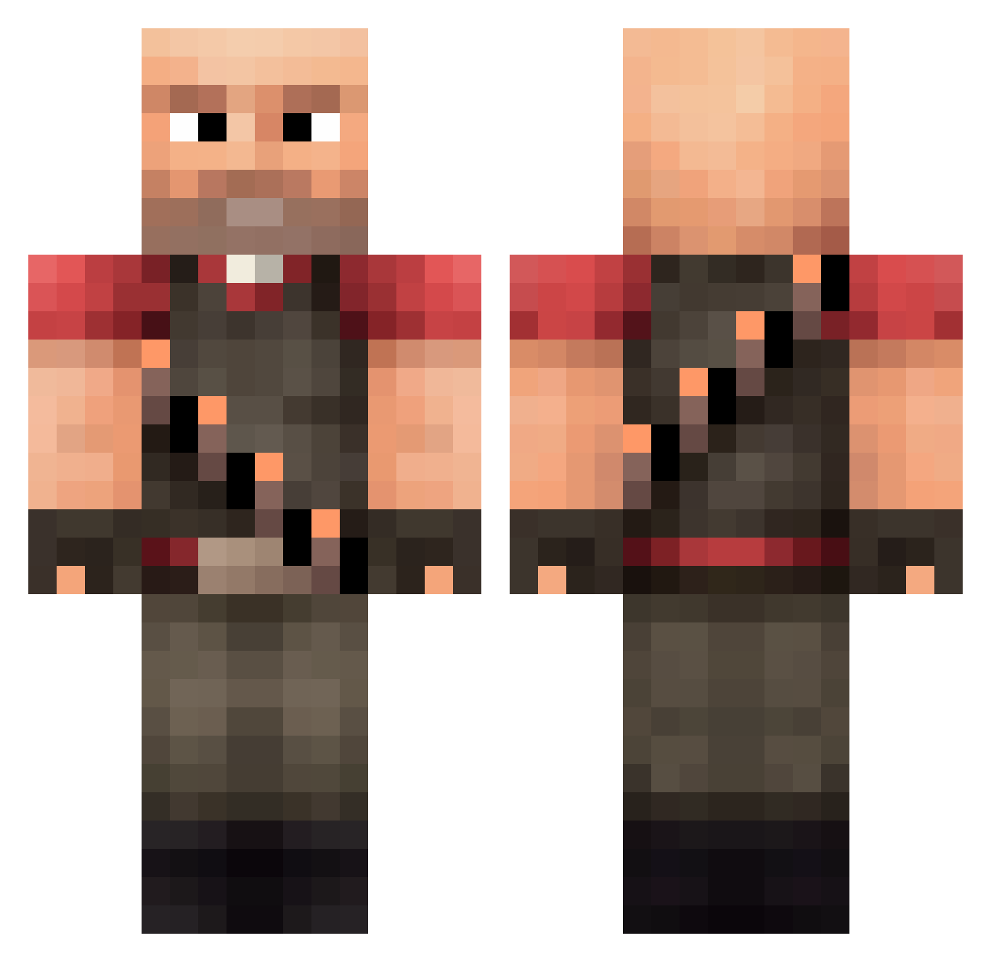 ElPootis Minecraft skin, front and back view
