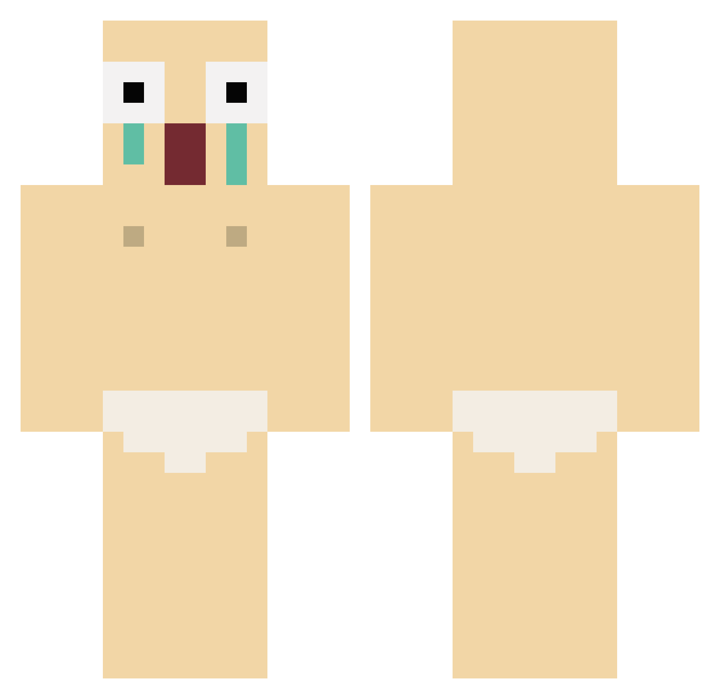 Not_amMystic Minecraft skin, front and back view