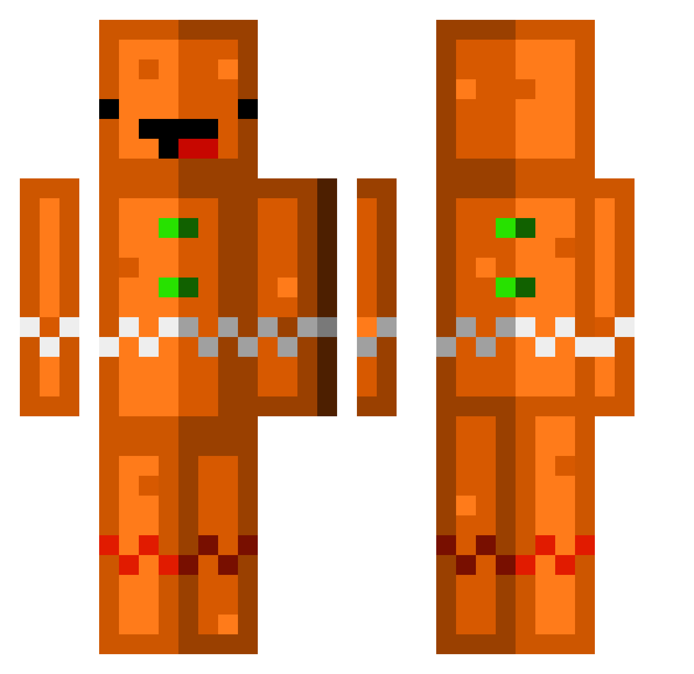 Santar Minecraft skin, front and back view
