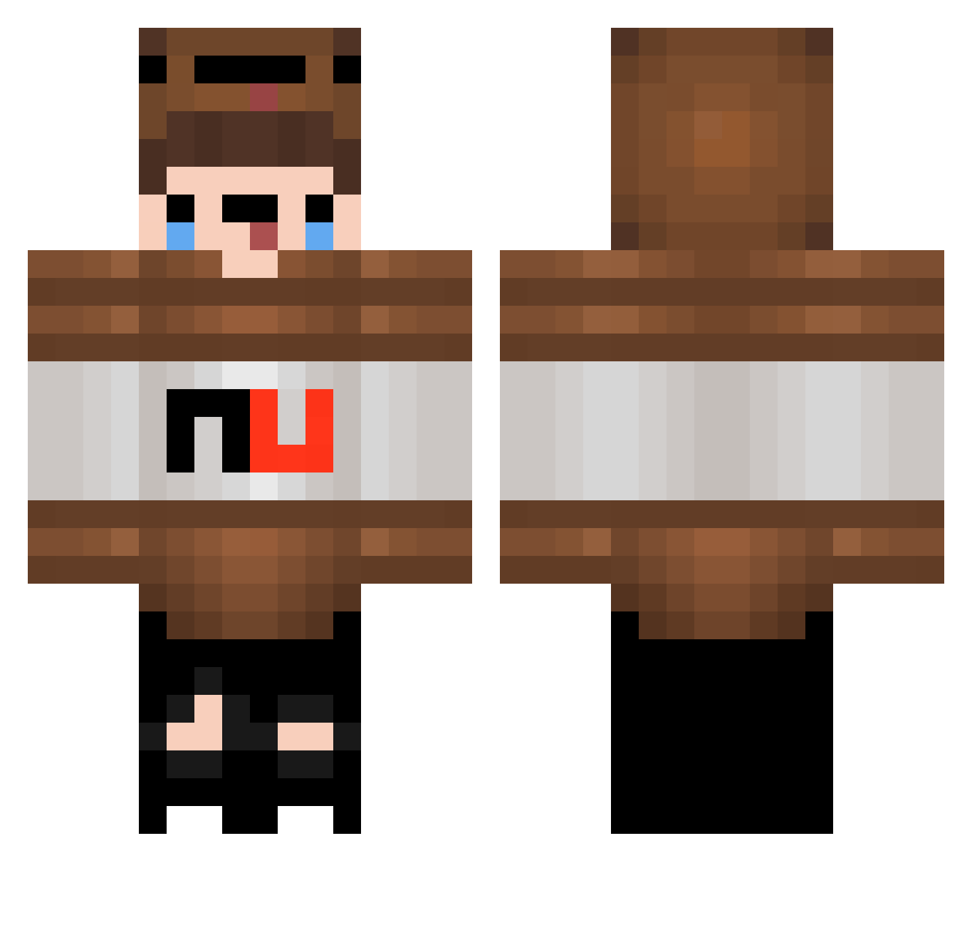SuchBandit Minecraft skin, front and back view