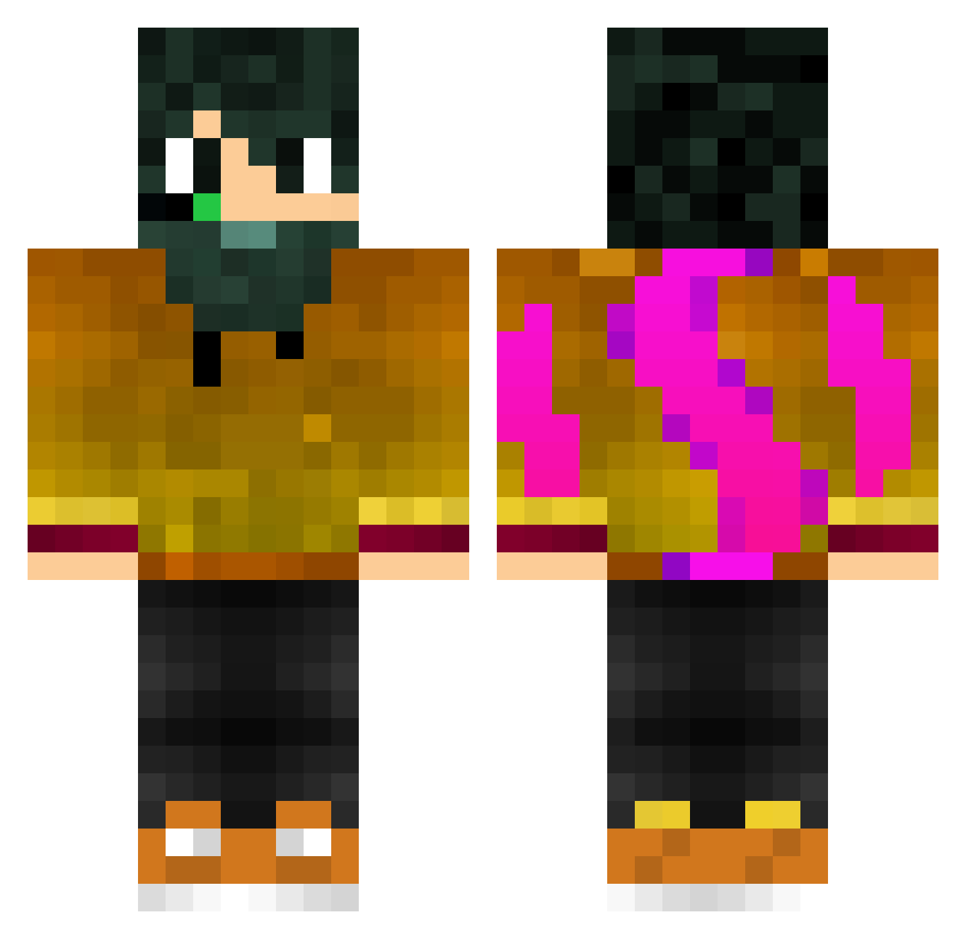 Djaybi Minecraft skin, front and back view