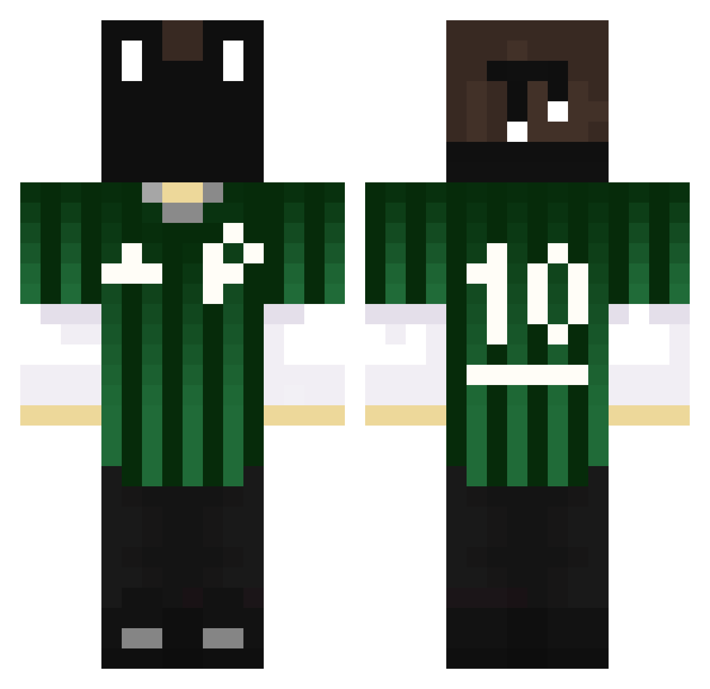 Pitchula12 Minecraft skin, front and back view