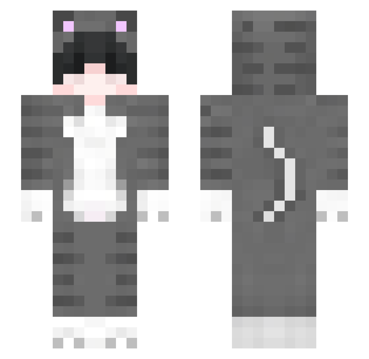 unsown Minecraft skin, front and back view