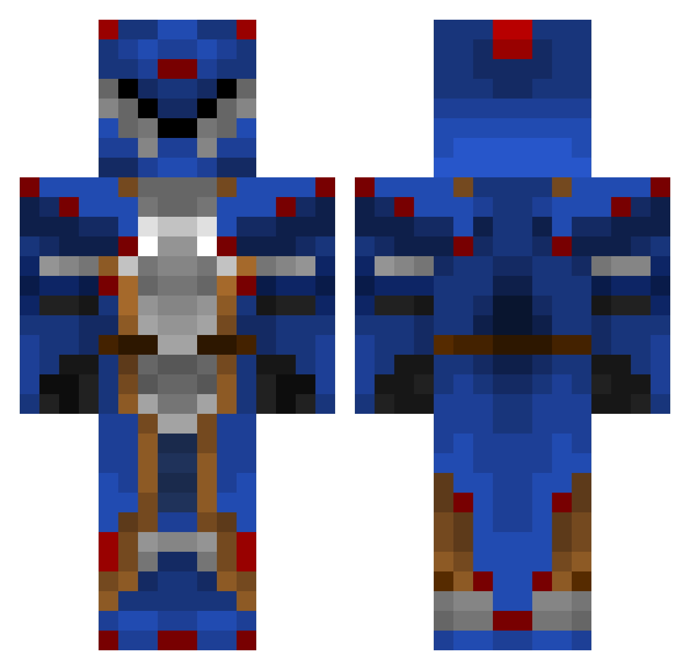 Snakey13 Minecraft skin, front and back view
