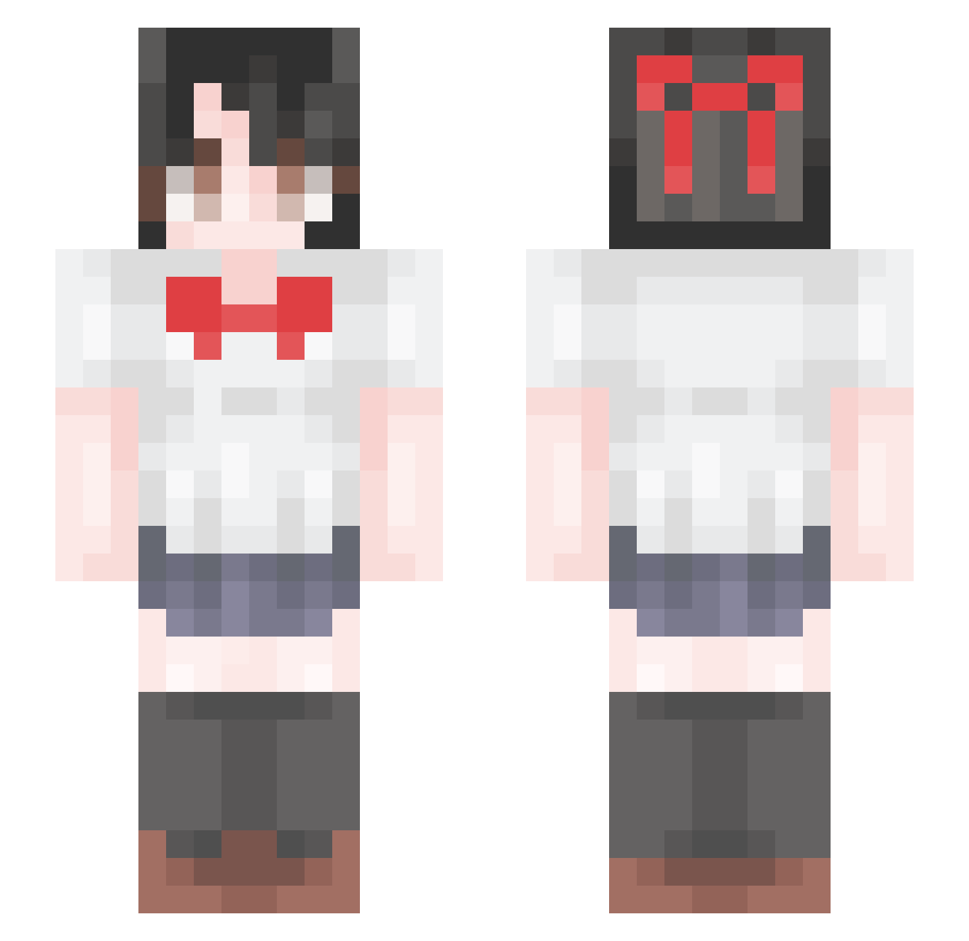 Yunin030 Minecraft skin, front and back view