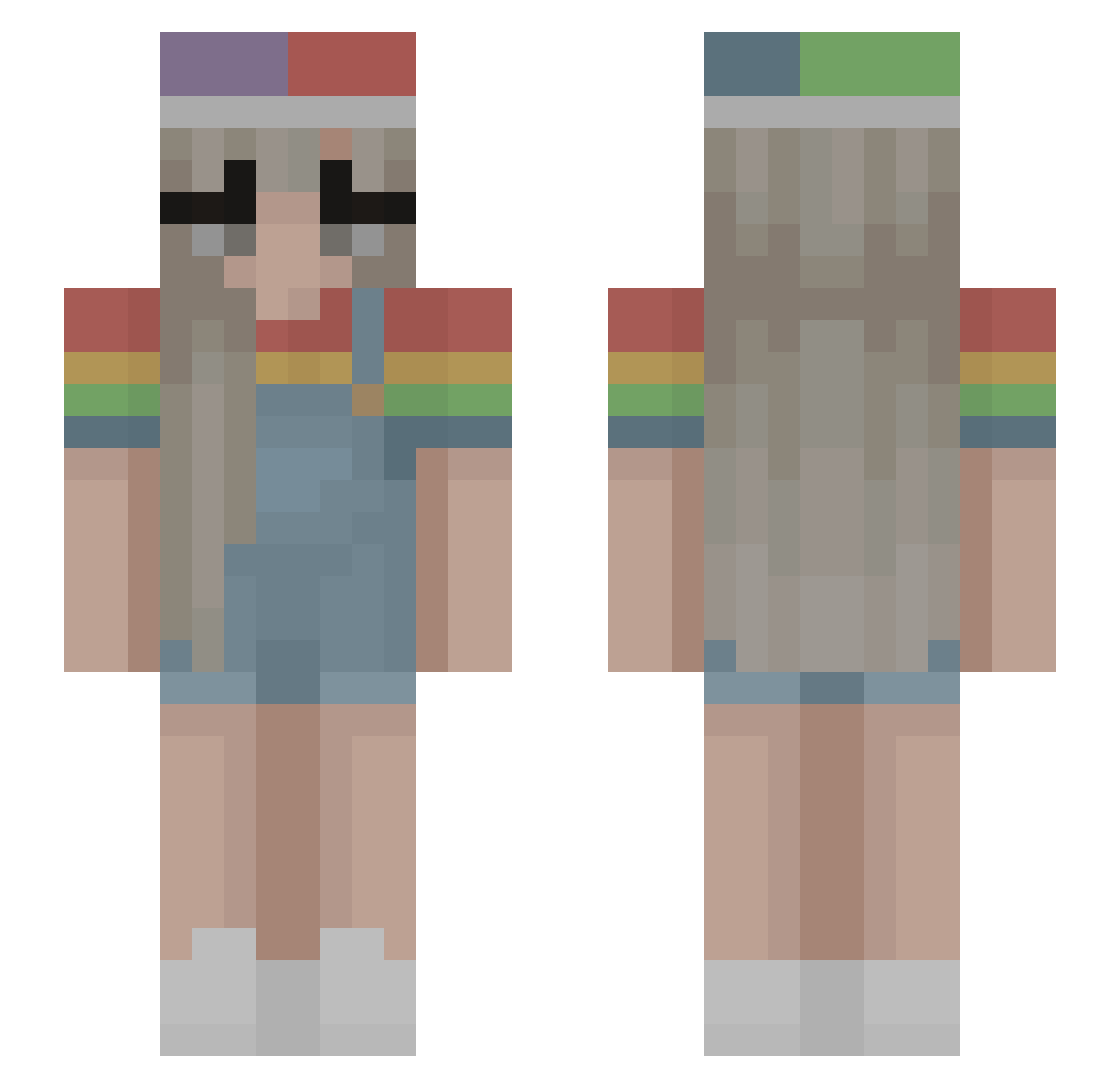 CoolKidOsk Minecraft skin, front and back view