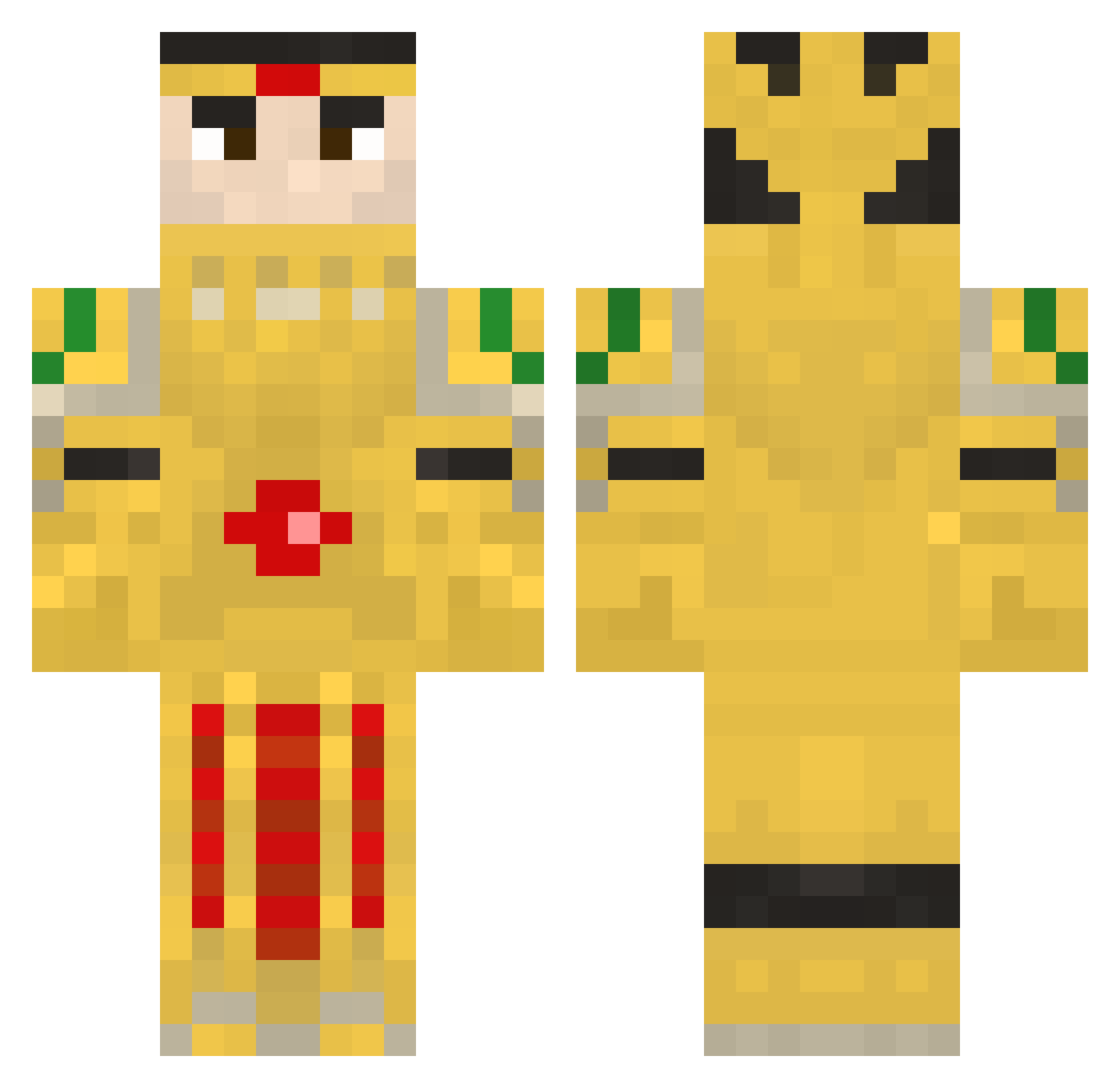Vincas Minecraft skin, front and back view