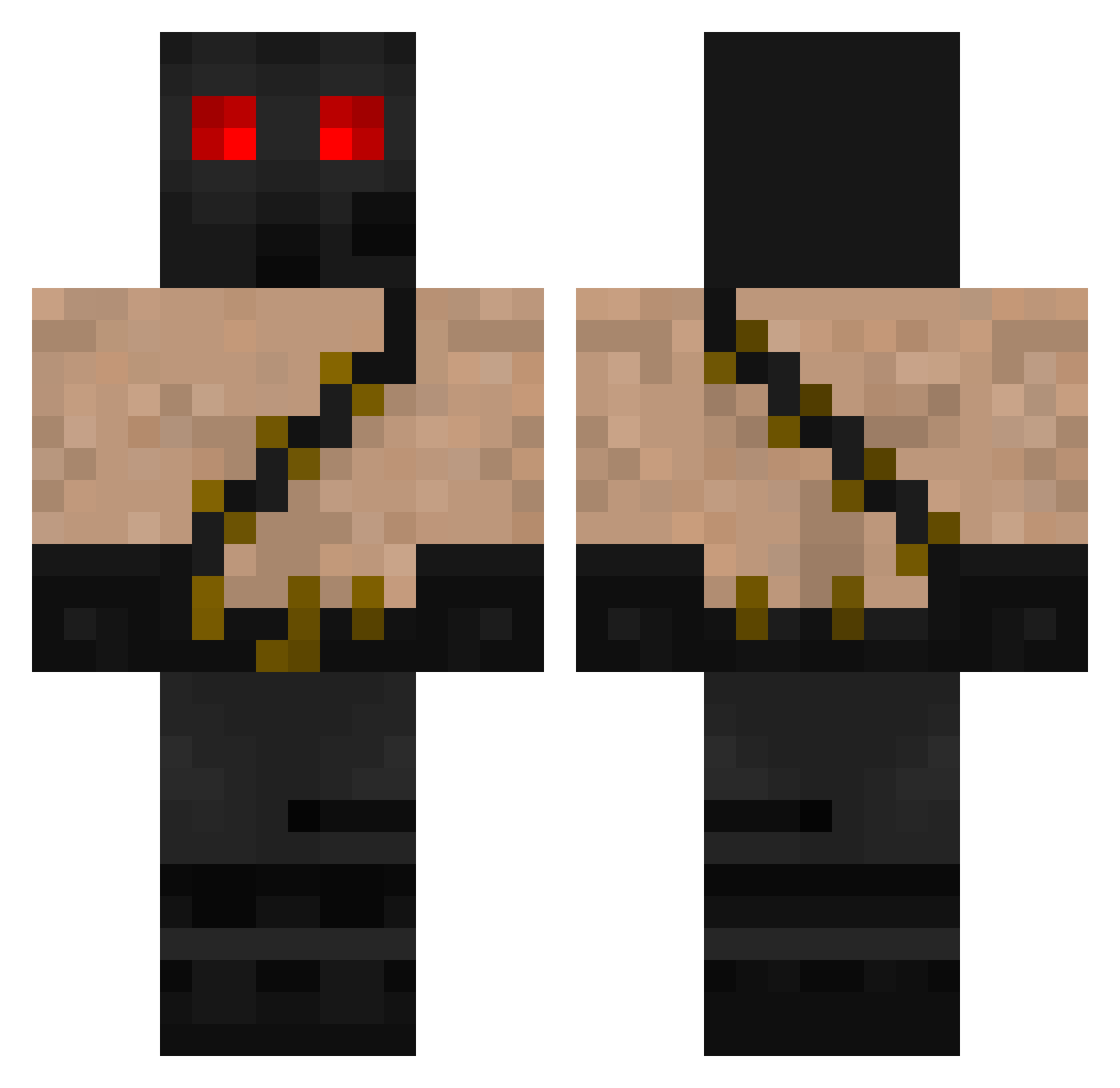 bughaar Minecraft skin, front and back view