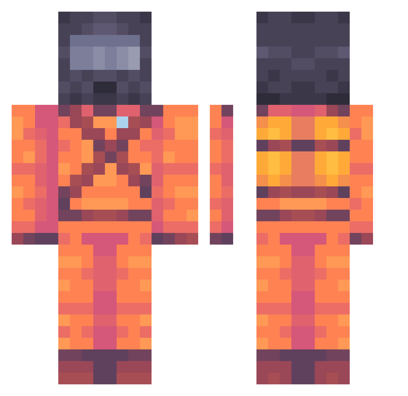 ZhadowZ030 Minecraft skin, front and back view