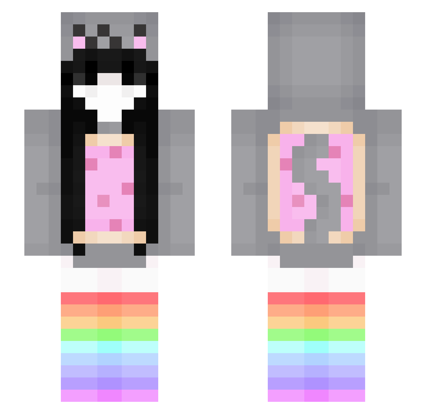 ciwokei Minecraft skin, front and back view