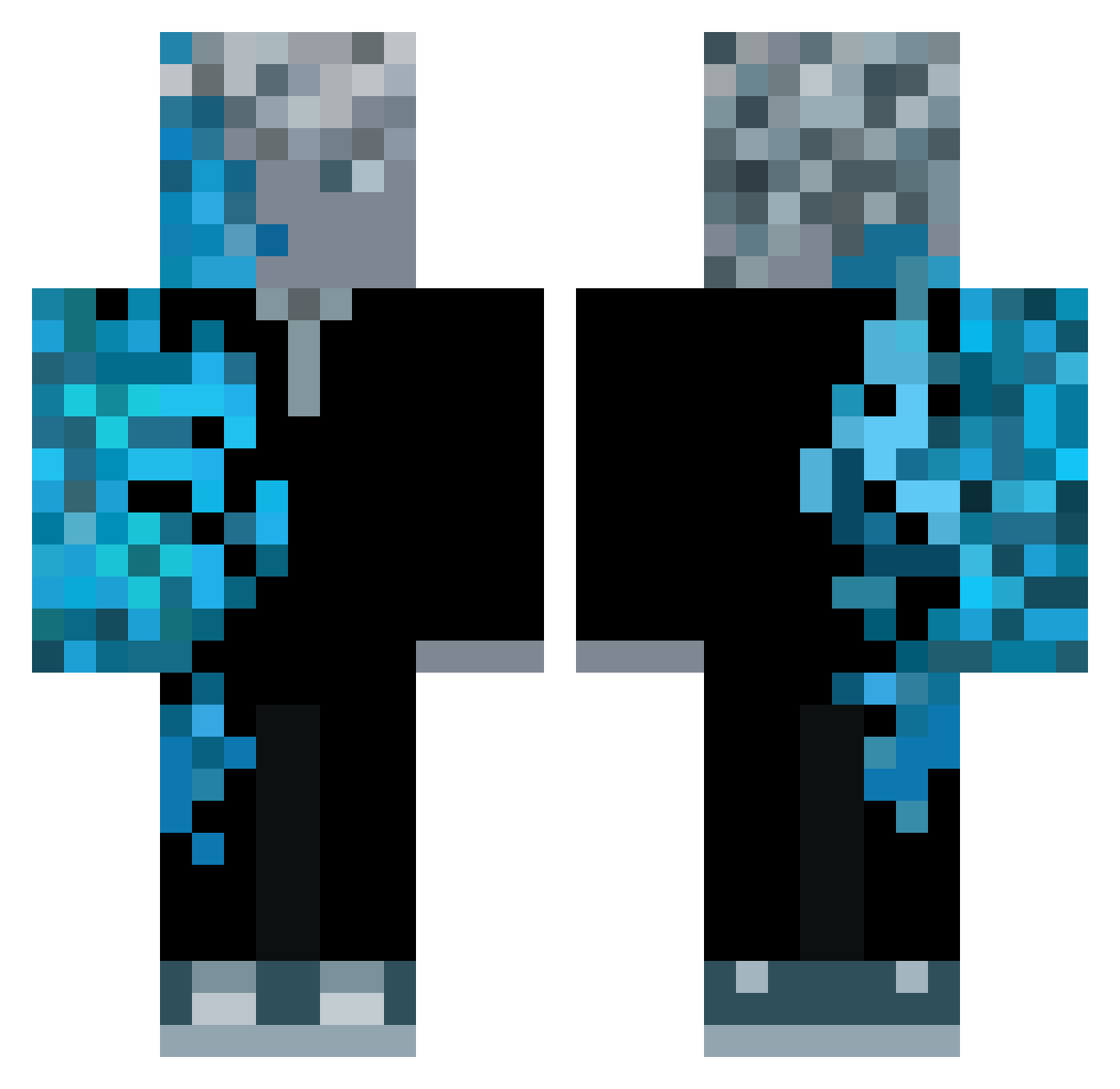 RoyalGhost3071 Minecraft skin, front and back view