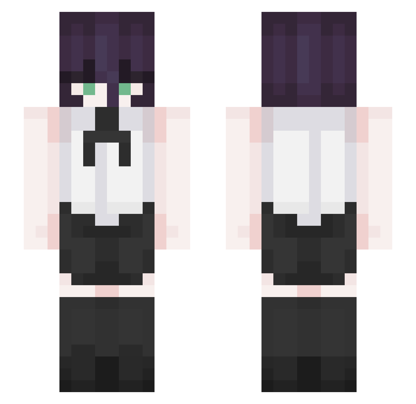 1zure Minecraft skin, front and back view