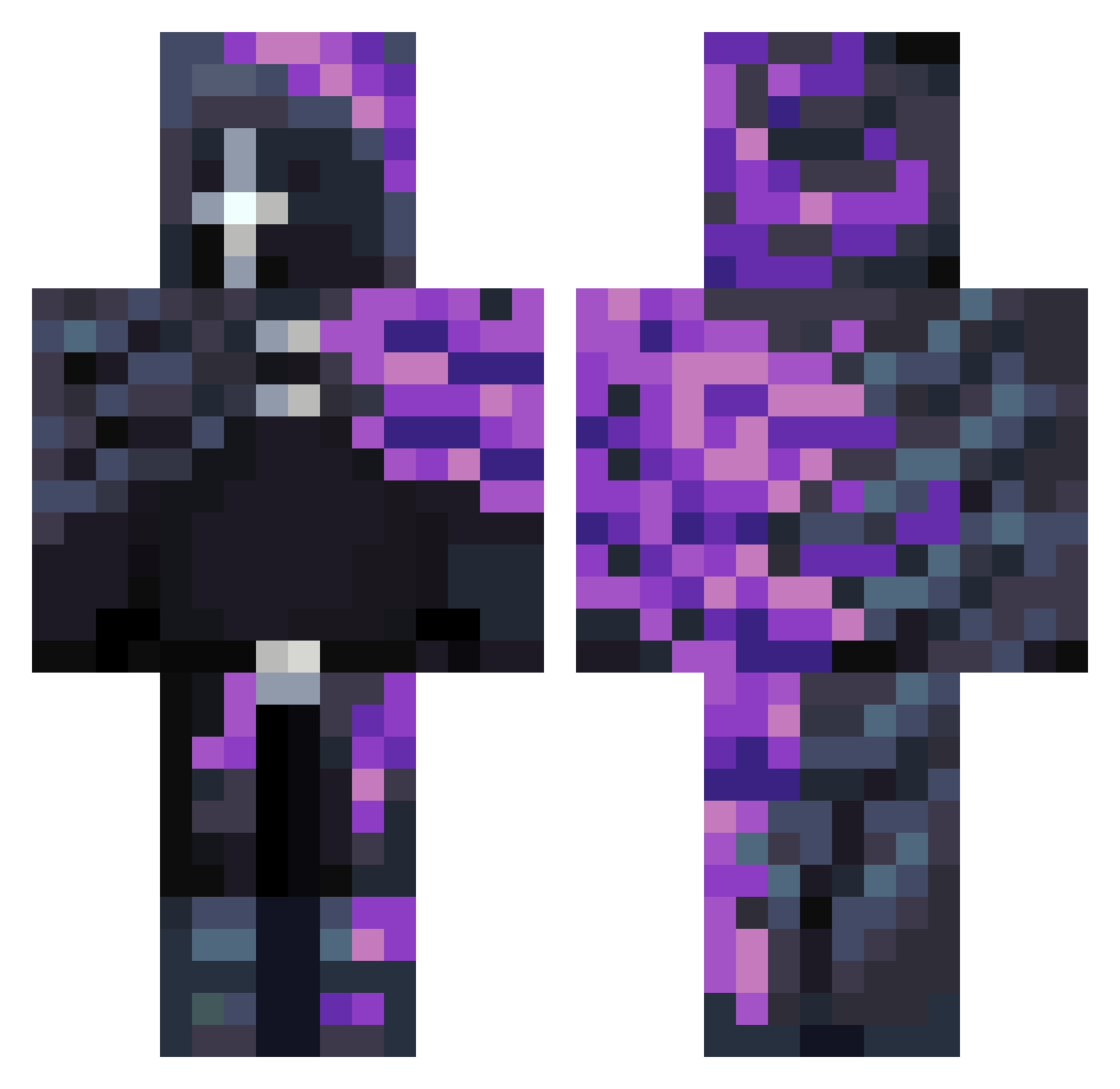 Void1880 Minecraft skin, front and back view