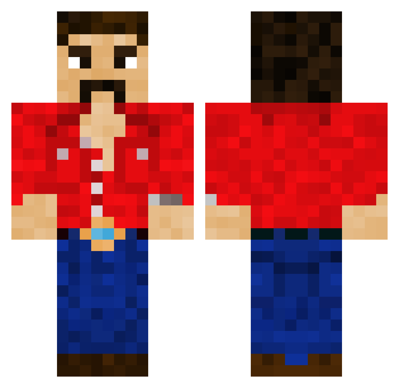 bad_cosma Minecraft skin, front and back view