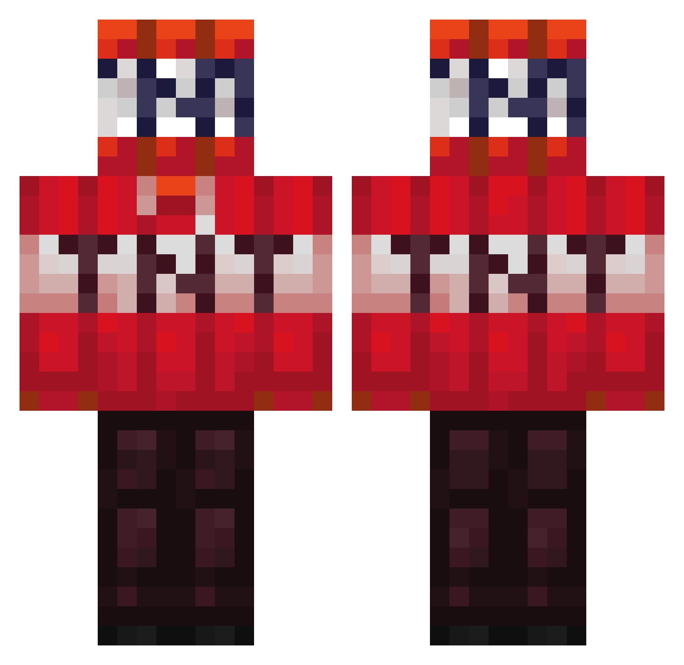 Bomba_kaboom Minecraft skin, front and back view