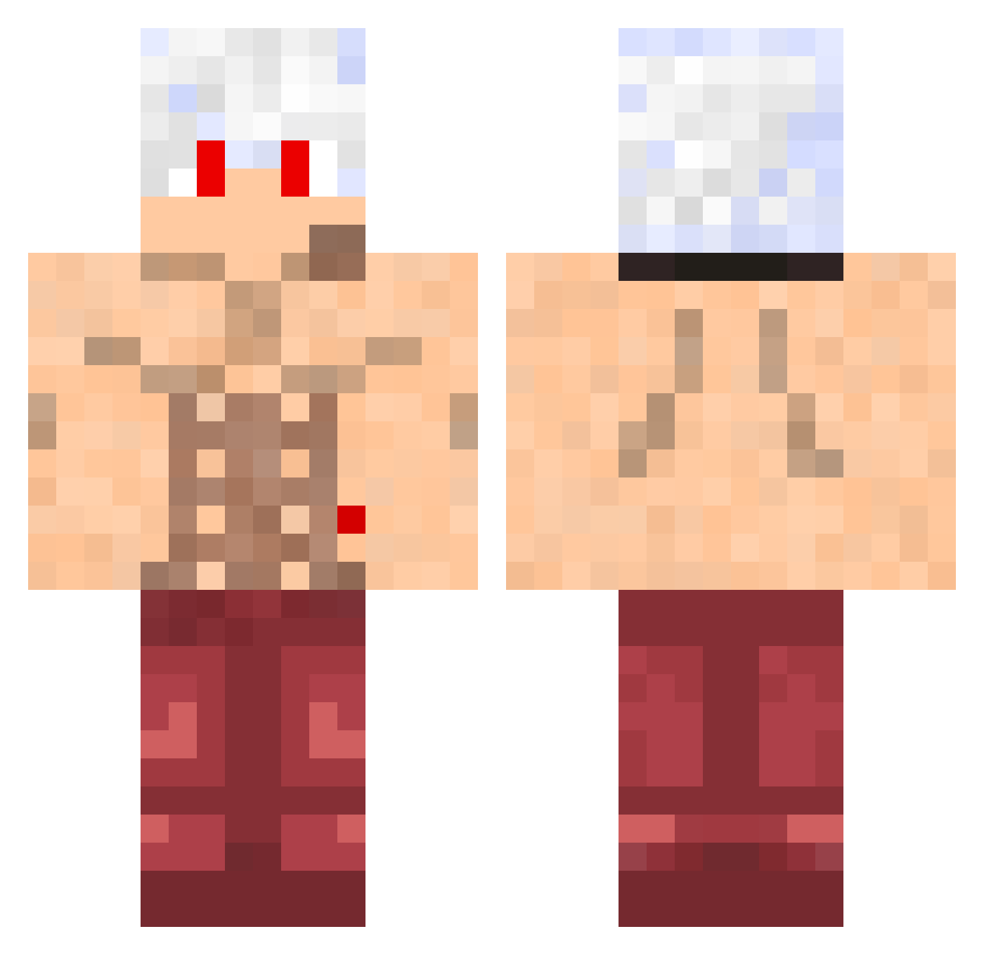 BlueWaveKing Minecraft skin, front and back view