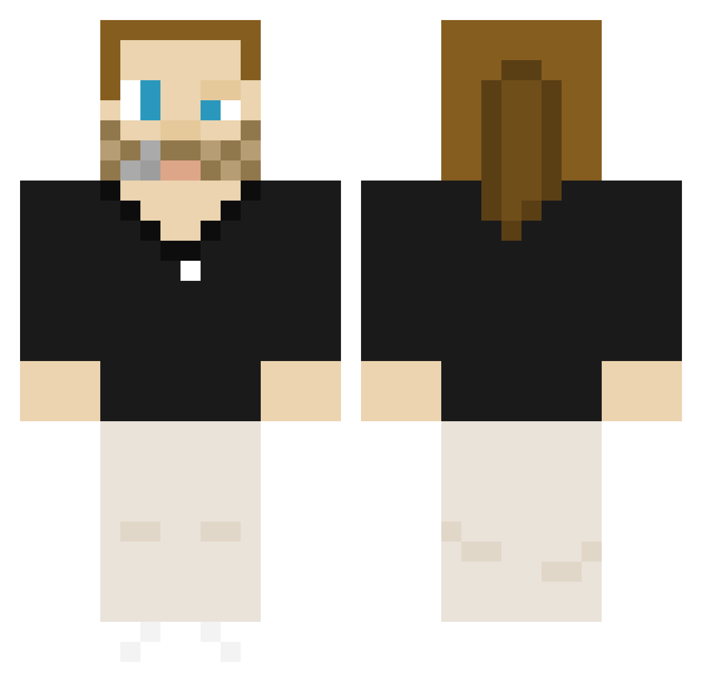 Neigher Minecraft skin, front and back view