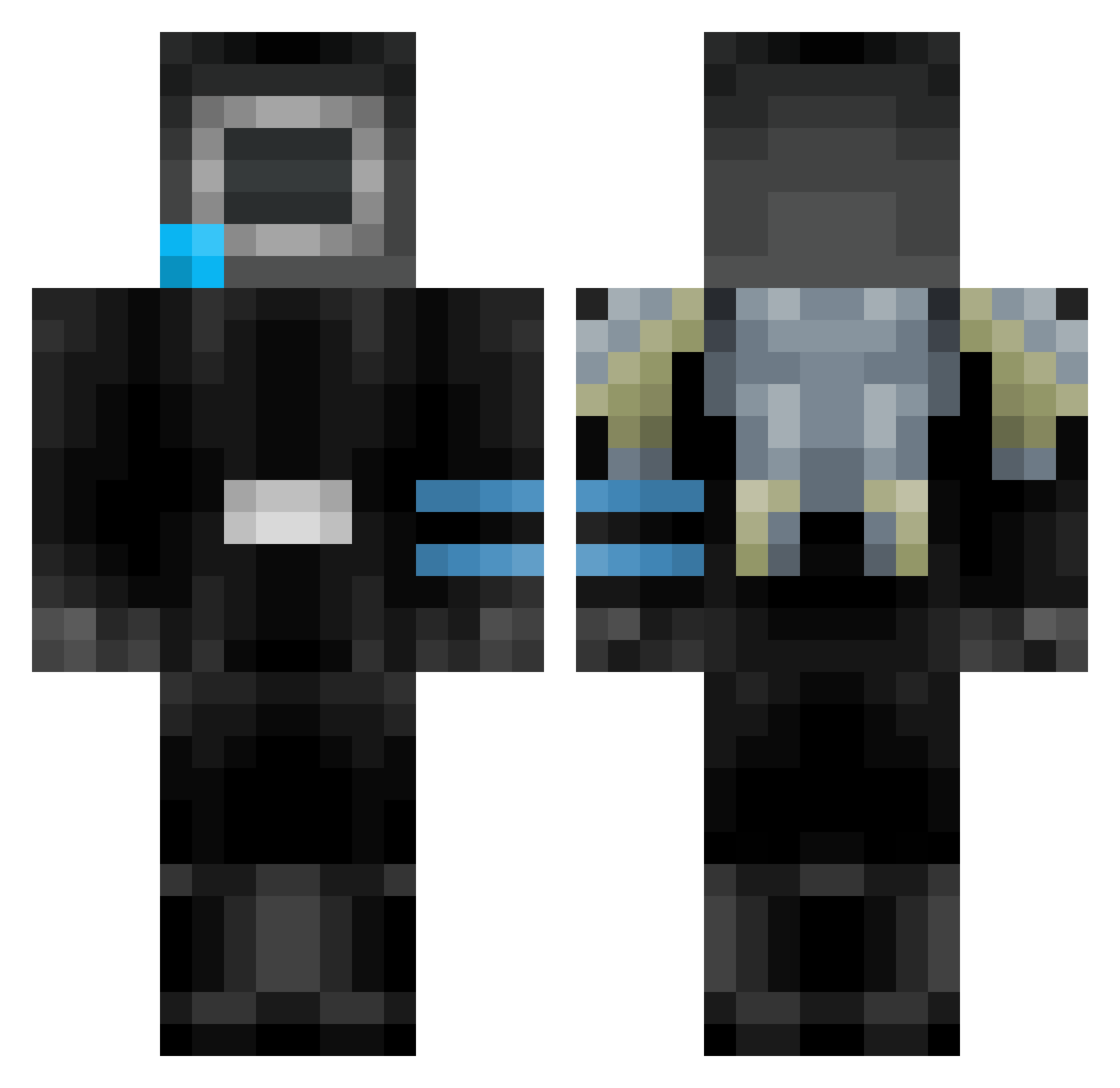 STARBLASTIO Minecraft skin, front and back view