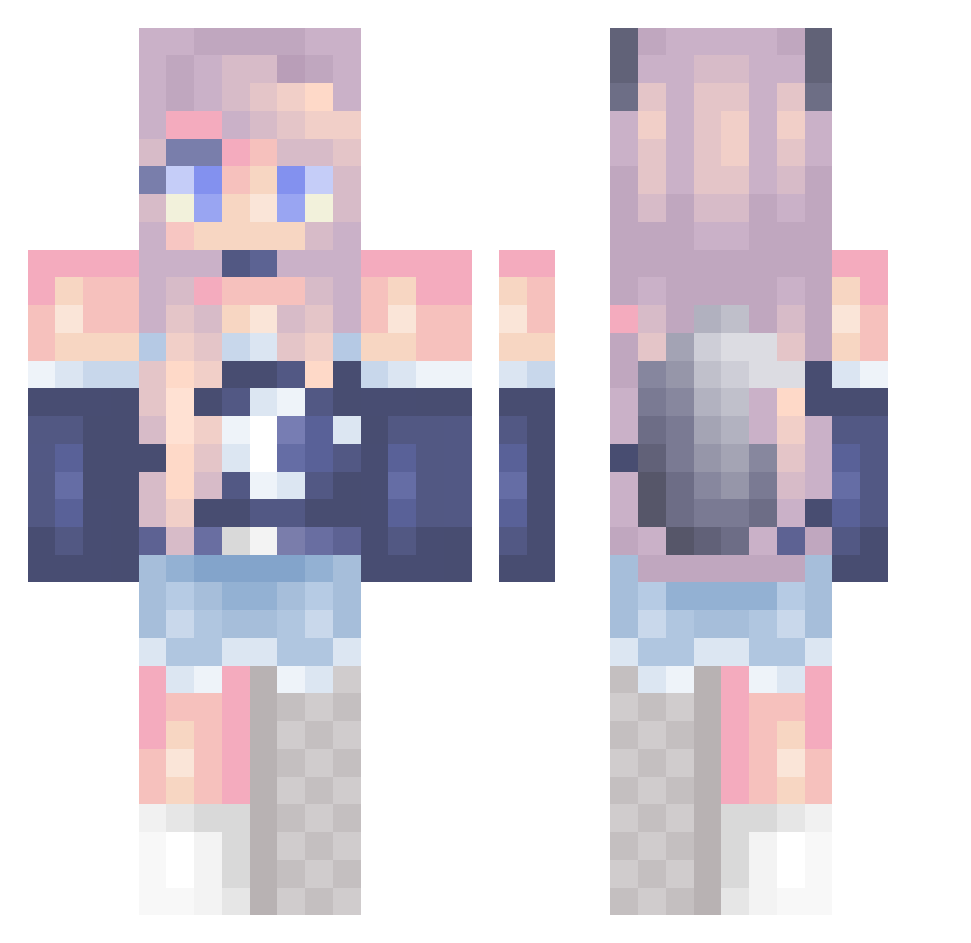 junwaiii Minecraft skin, front and back view