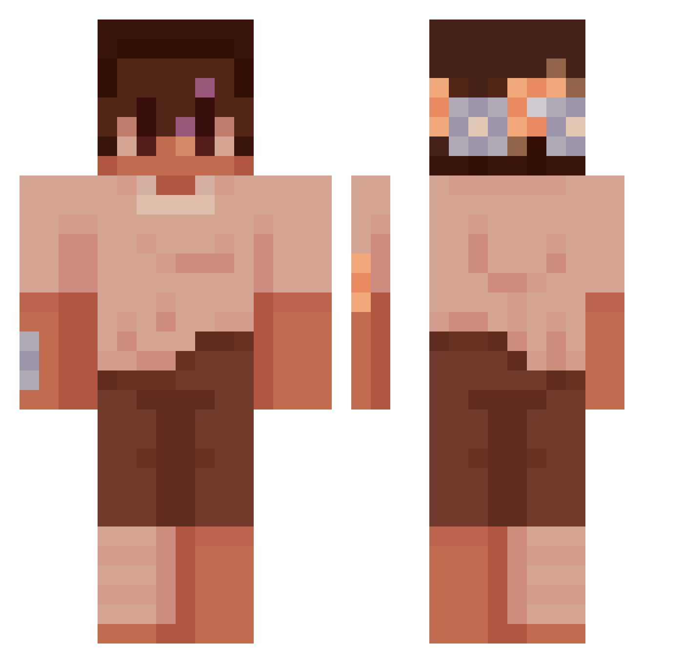 Meta0_1 Minecraft skin, front and back view
