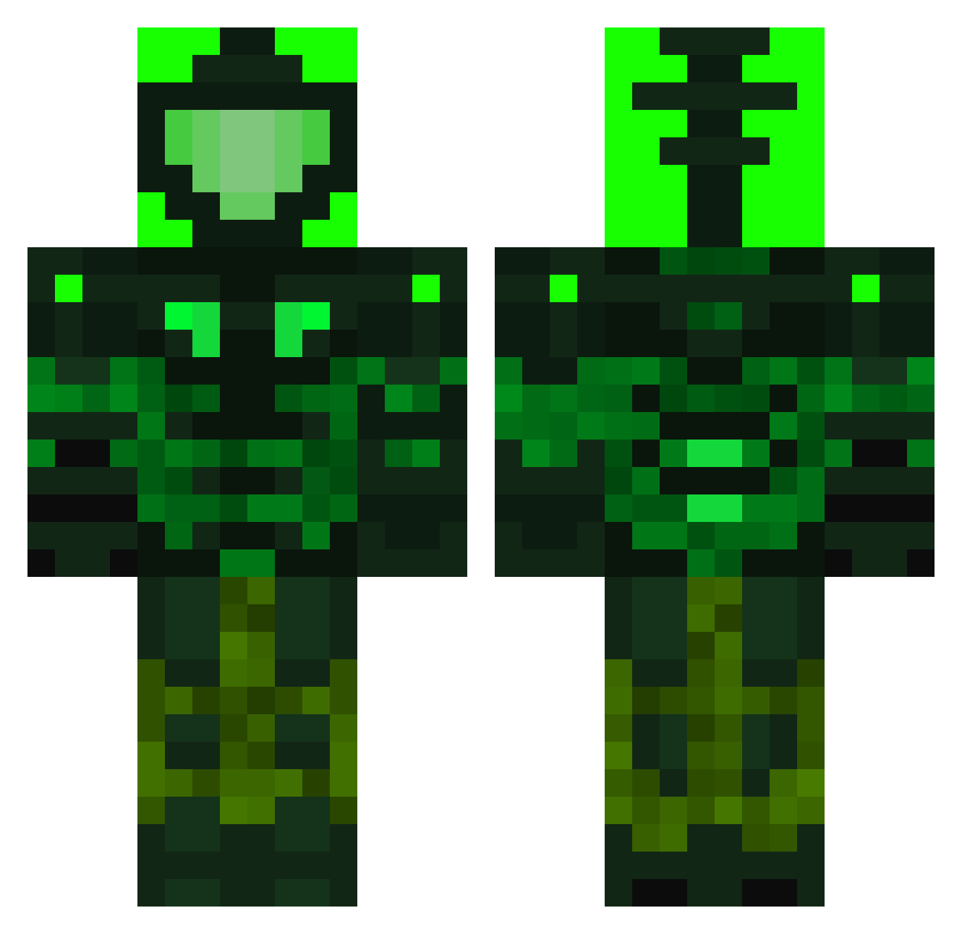 Alny501 Minecraft skin, front and back view